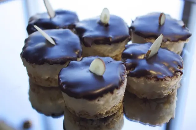 Chocolate-dipped almond treats