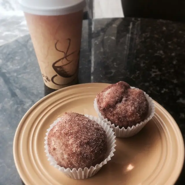 Gluten-free breakfast pastries with a coffee